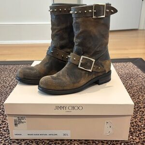 Like New- Jimmy Choo Waxed Suede Boots